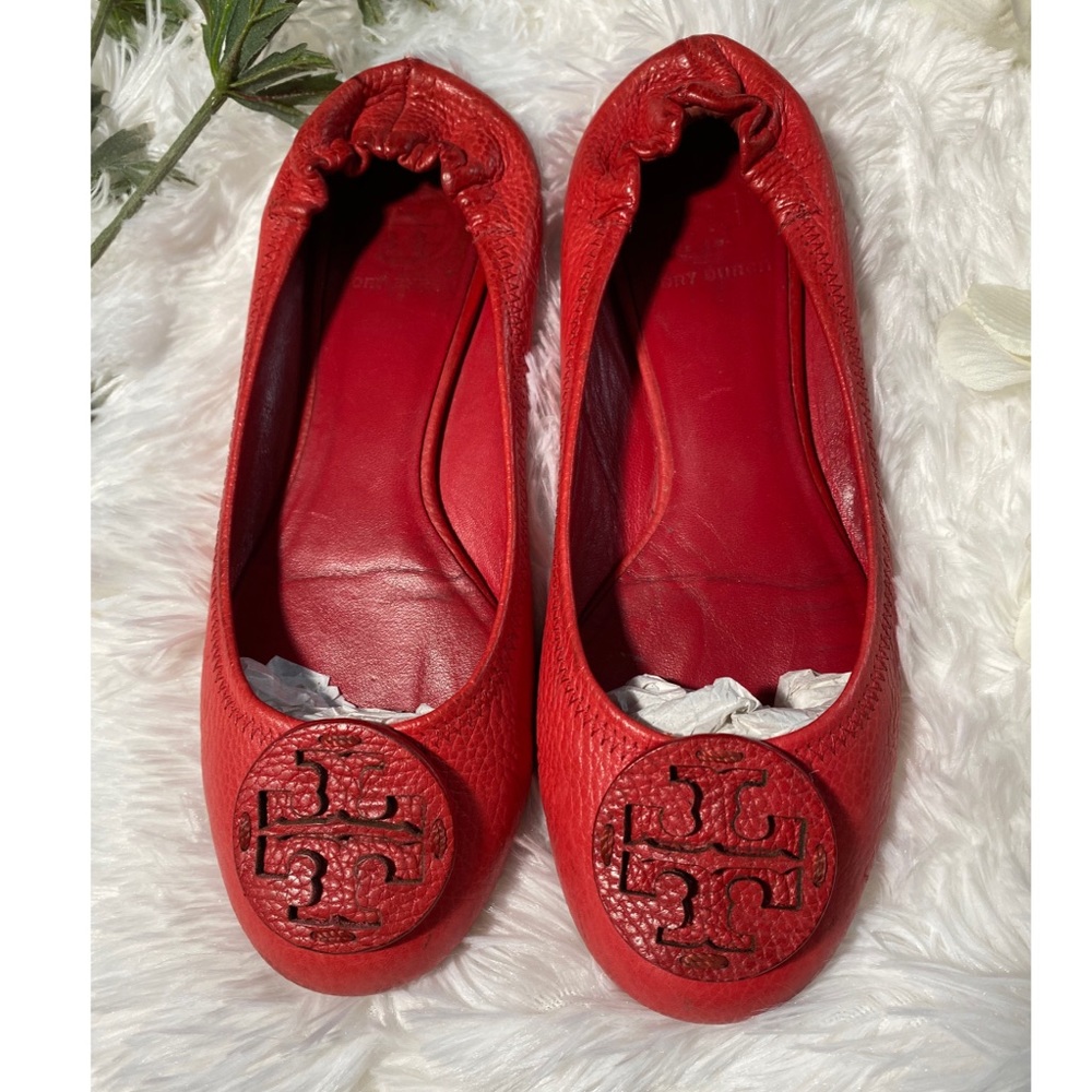 Tory Burch Reva Leather flats Red 7.5